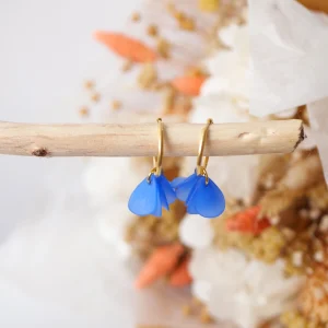 BOUCLES D OREILLES TULA BLEU MAT
