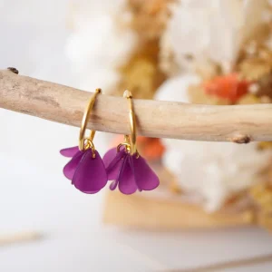 BOUCLES D OREILLES TULA VIOLET MAT