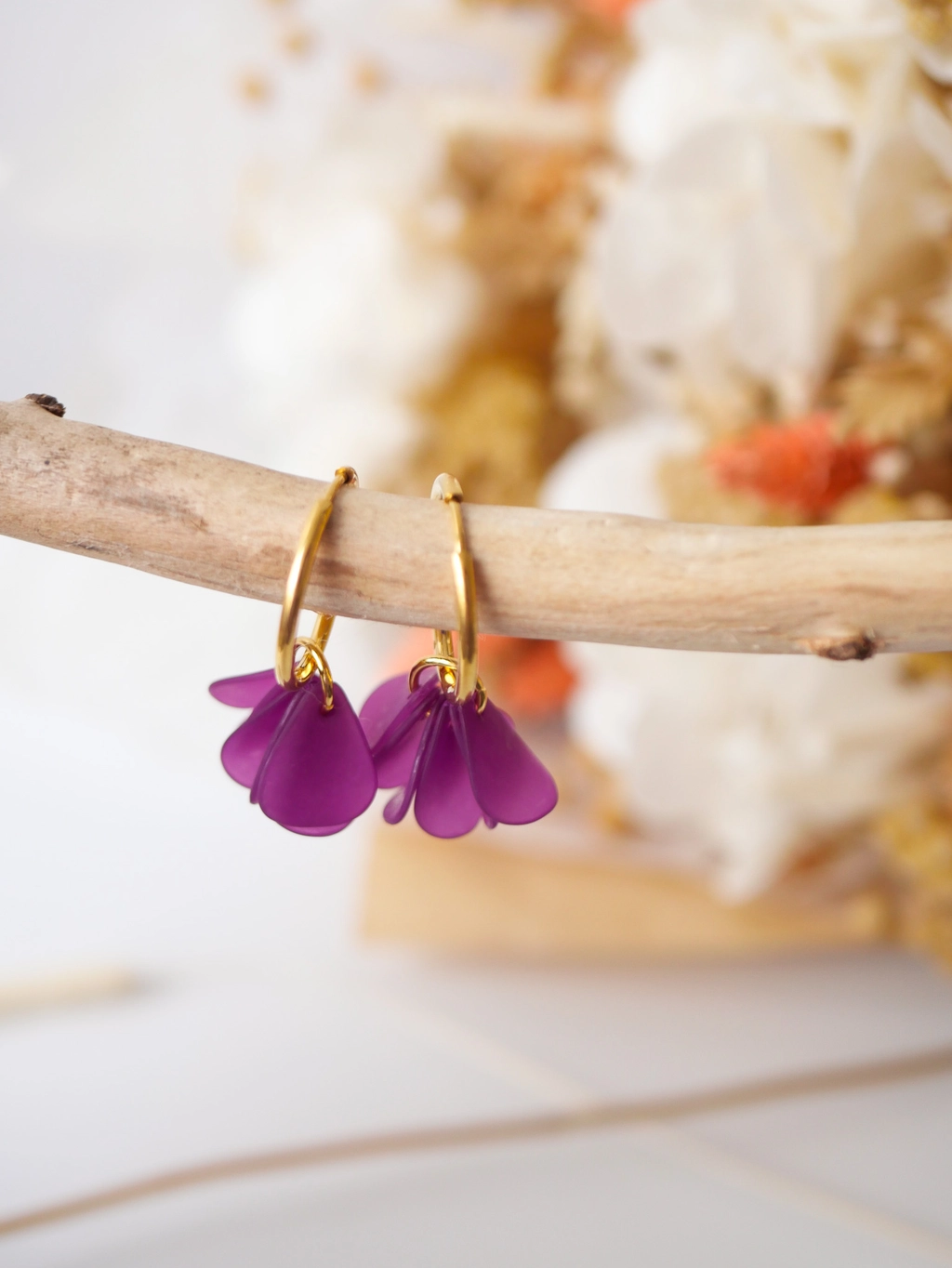 BOUCLES D OREILLES TULA VIOLET MAT