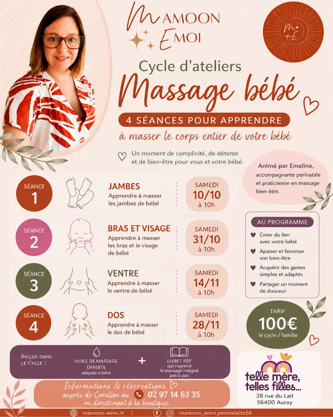Stage Massage bébé 0-18 mois - Emeline Mamoon