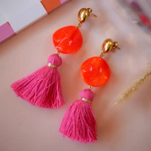 BOUCLES D OREILLES BALI ROSE