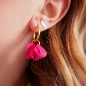 BOUCLES D OREILLES TULA FUSHIA MAT – Image 3