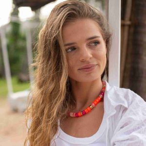 Collier Praia Laranja Mix - Parabaya