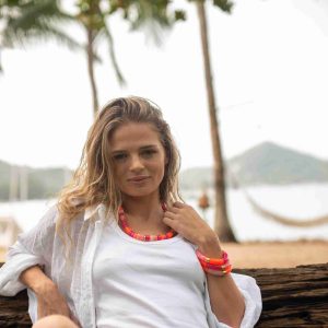 Collier Praia Laranja Mix - Parabaya