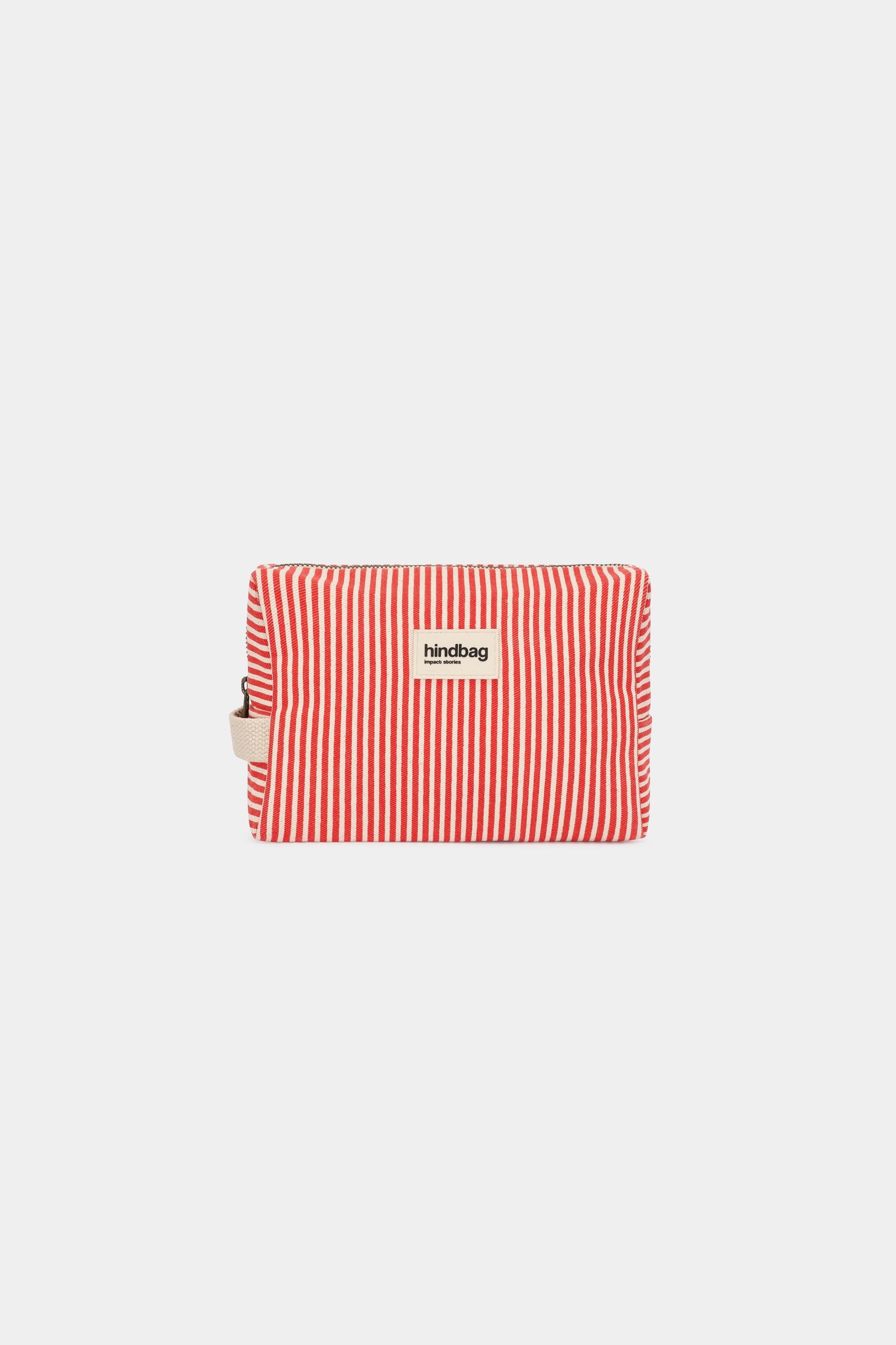 TROUSSE DE TOILETTE LEON RAYURES ROUGE
