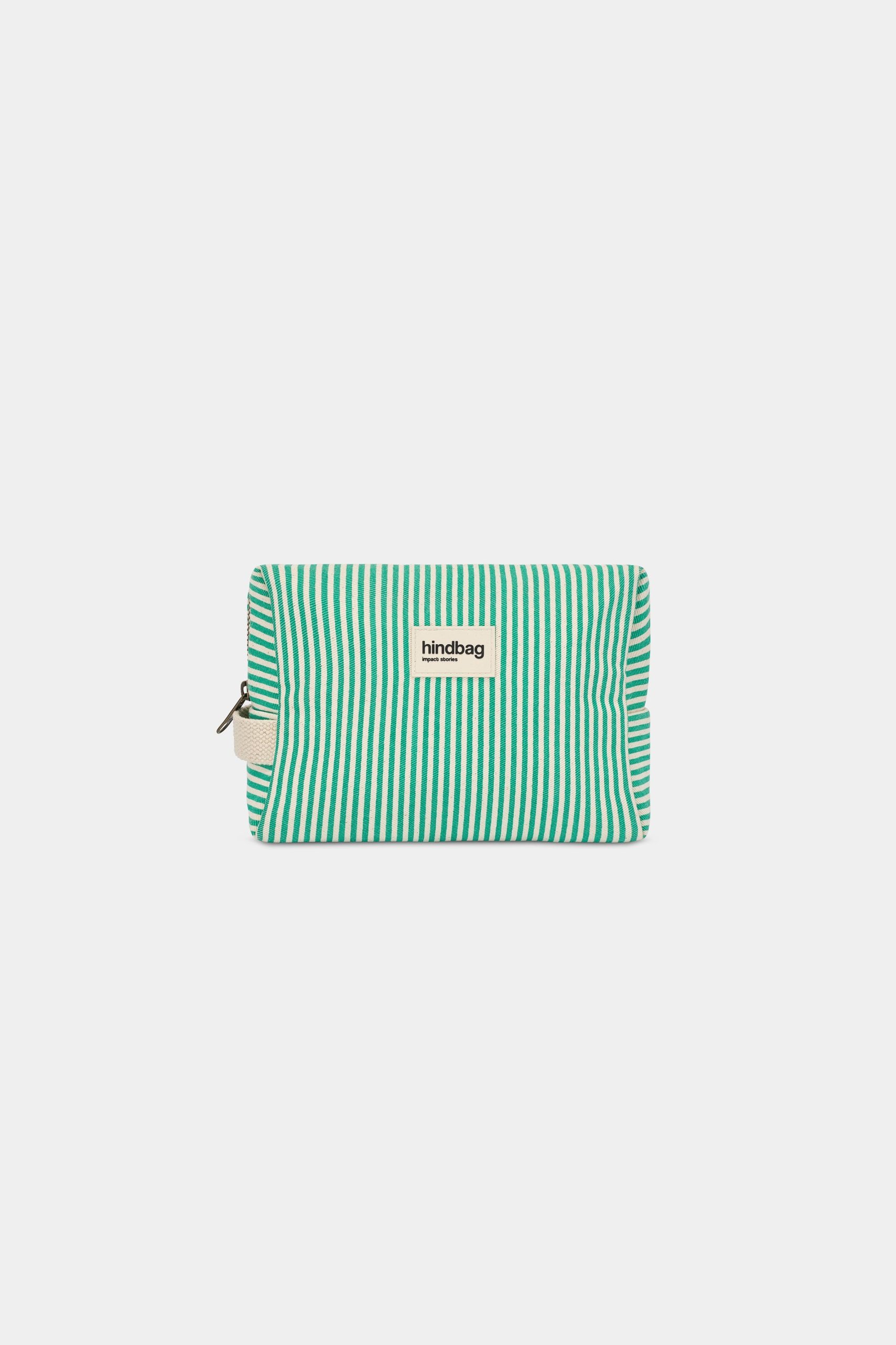 TROUSSE DE TOILETTE LEON RAYURES VERT