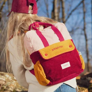 SAC À DOS VELOURS BORDEAUX AMOUR FOU