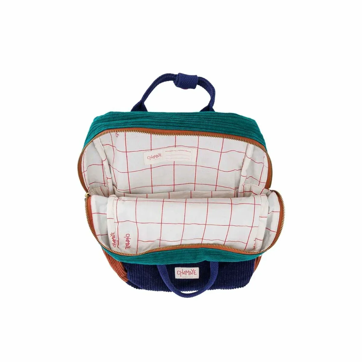 SAC À DOS VELOURS VERT HIGH FIVE – Image 5