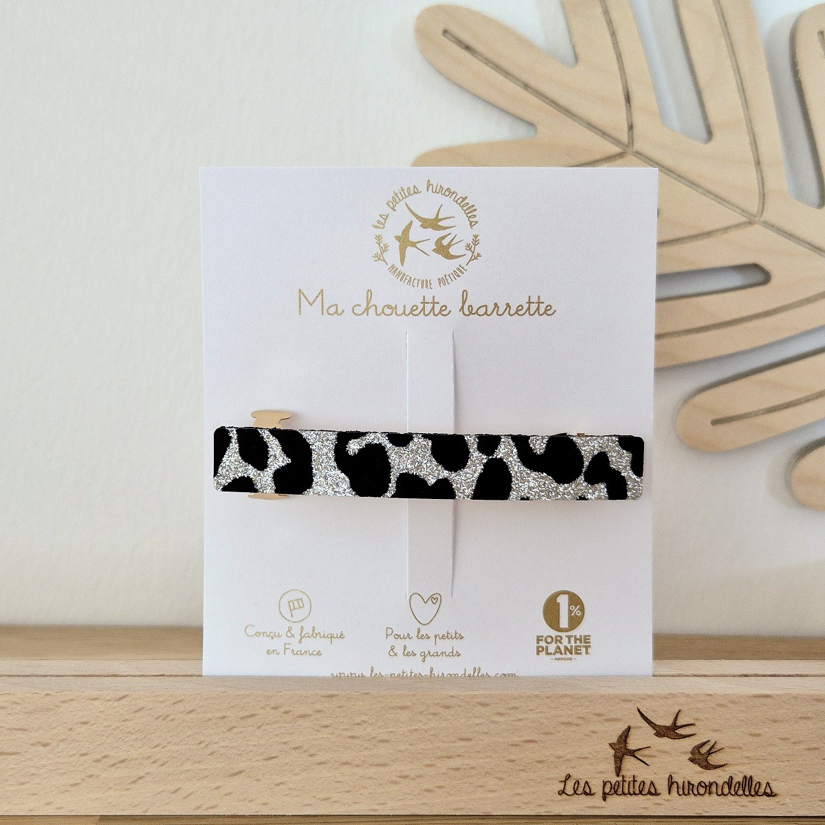 BARRETTE CLIP LEOPARD ARGENTE
