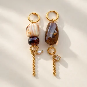 BOUCLES D OREILLES SOE MARRON