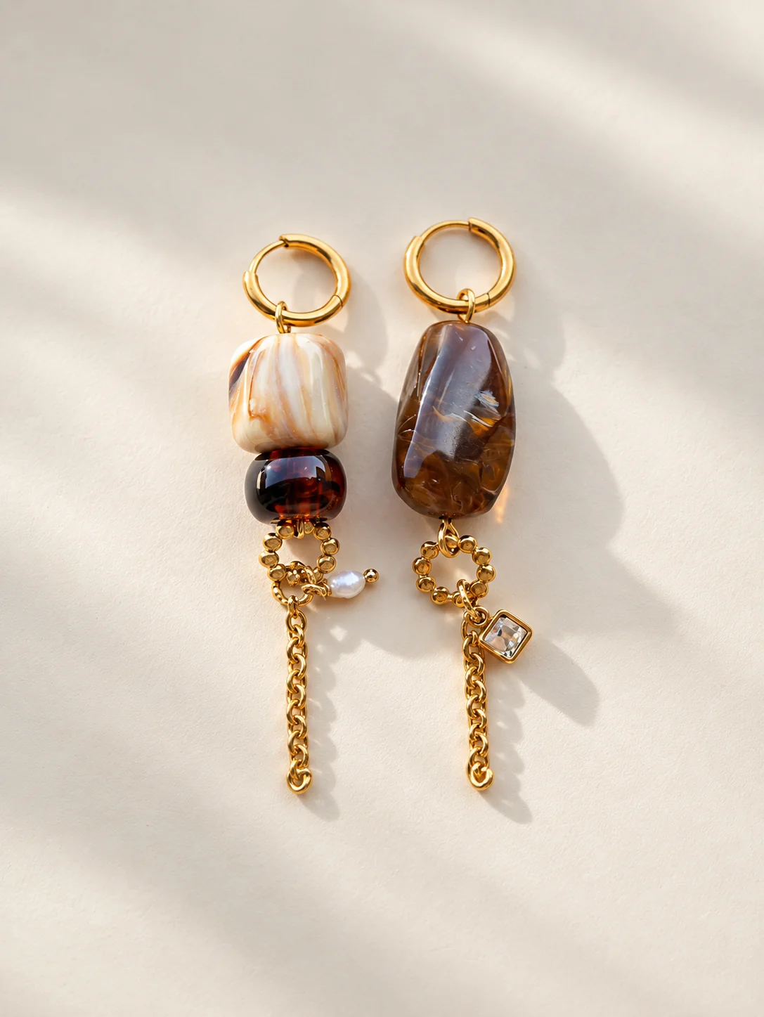 BOUCLES D OREILLES SOE MARRON
