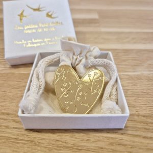 BROCHE LAITON DORE CŒUR