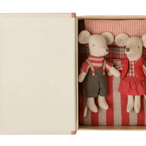 JUMEAUX SOURIS DE NOEL PETITE SŒUR ET PETIT FRERE DANS LEUR COFFRET LIVRE – Image 3