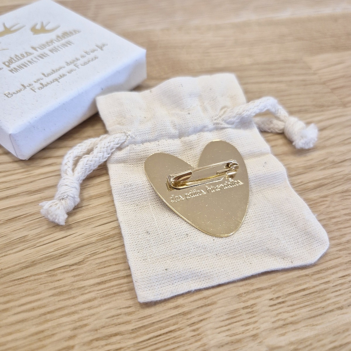 BROCHE LAITON DORE CŒUR – Image 4