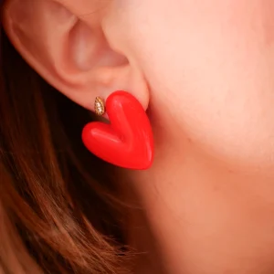 Alternative view of BOUCLES D OREILLES CORA ROUGE