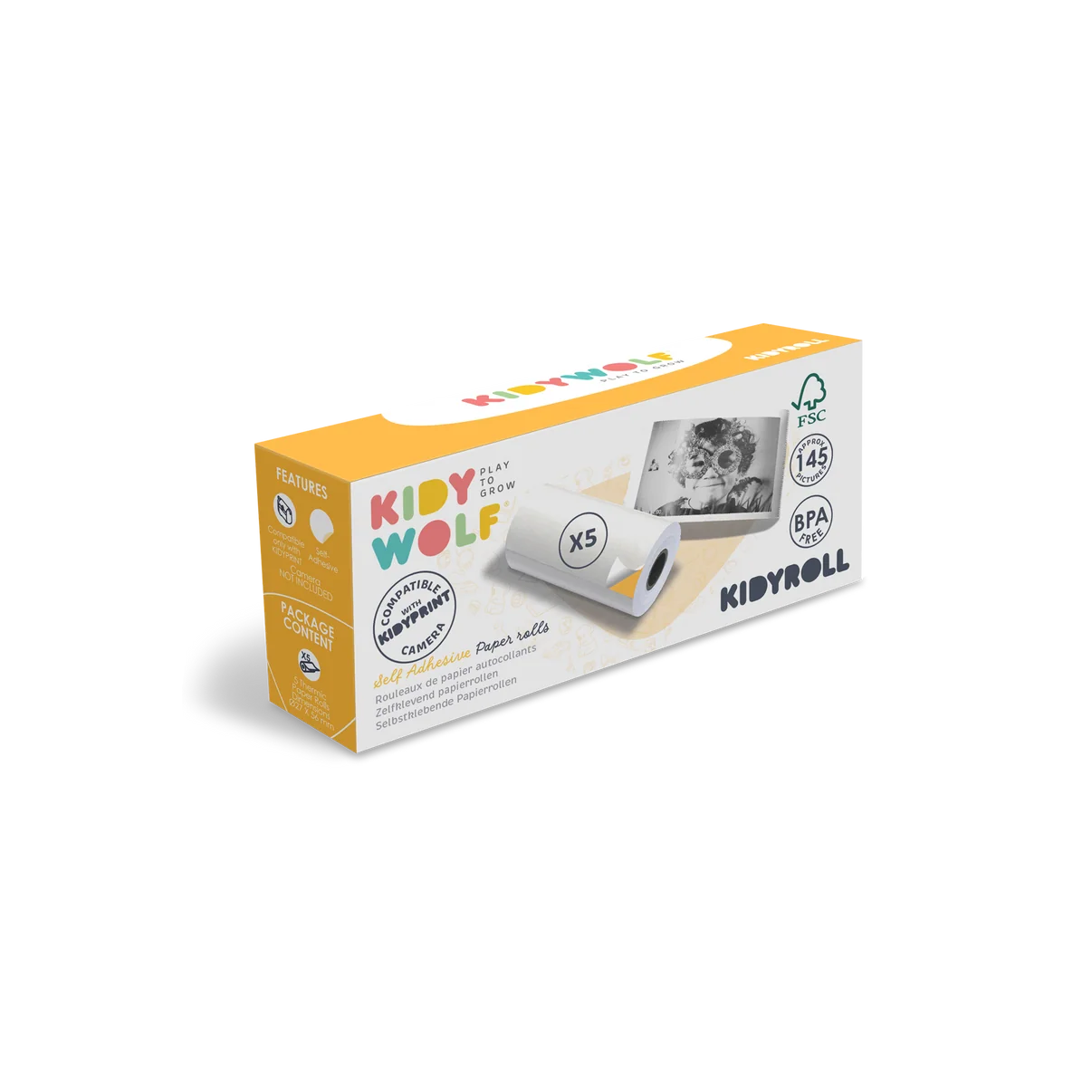KIDYROLL - 5 ROULEAUX PAPIER AUTOCOLLANT – Image 2