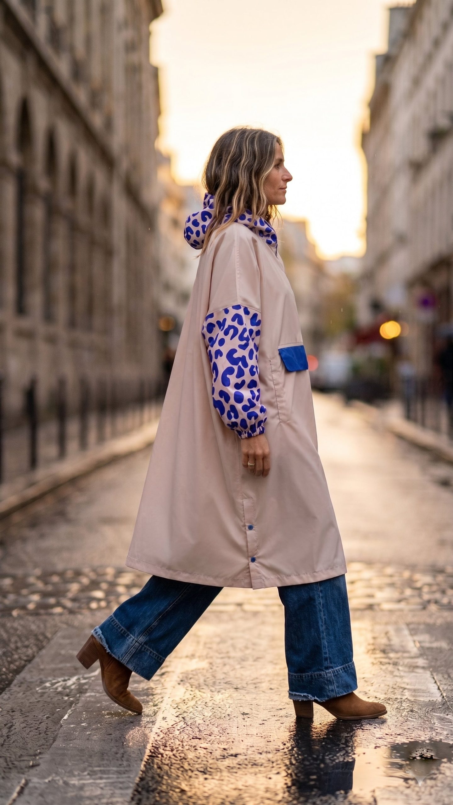 PONCHO BLUE LEO