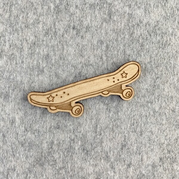 BROCHE SKATE EN BOIS