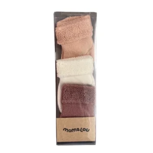 CHAUSSETTES BEBE ROSE POUDRE/IVOIRE/BRUN