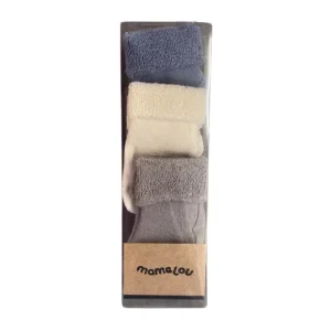 CHAUSSETTES BEBE BLEU/IVOIRE/GRIS