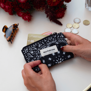 PORTE MONNAIE BANDANA NOIR