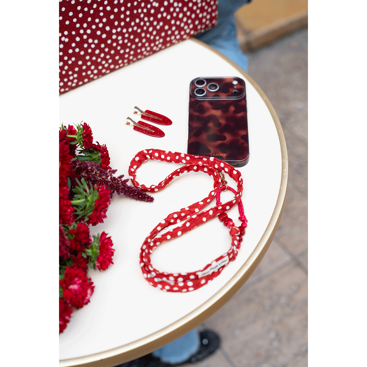 SANGLE DE TELEPHONE BILLIE FAON CHERRY – Image 2