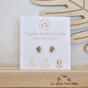 BOUCLES D'OREILLES ECLAIRS EN BOIS