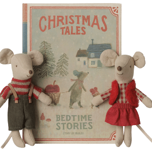 JUMEAUX SOURIS DE NOEL PETITE SŒUR ET PETIT FRERE DANS LEUR COFFRET LIVRE