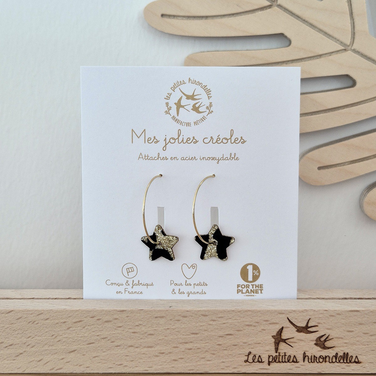CREOLES ETOILES LEOPARD DORE